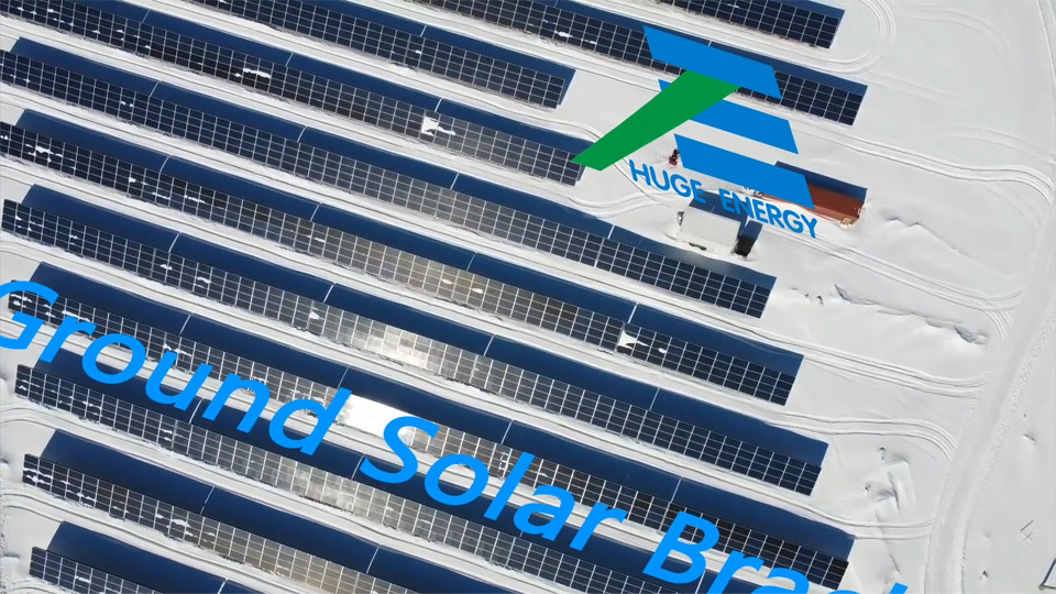 နှင်းထဲတွင် photovoltaic ဓာတ်အားပေးစက်ရုံ ဗီဒီယို။